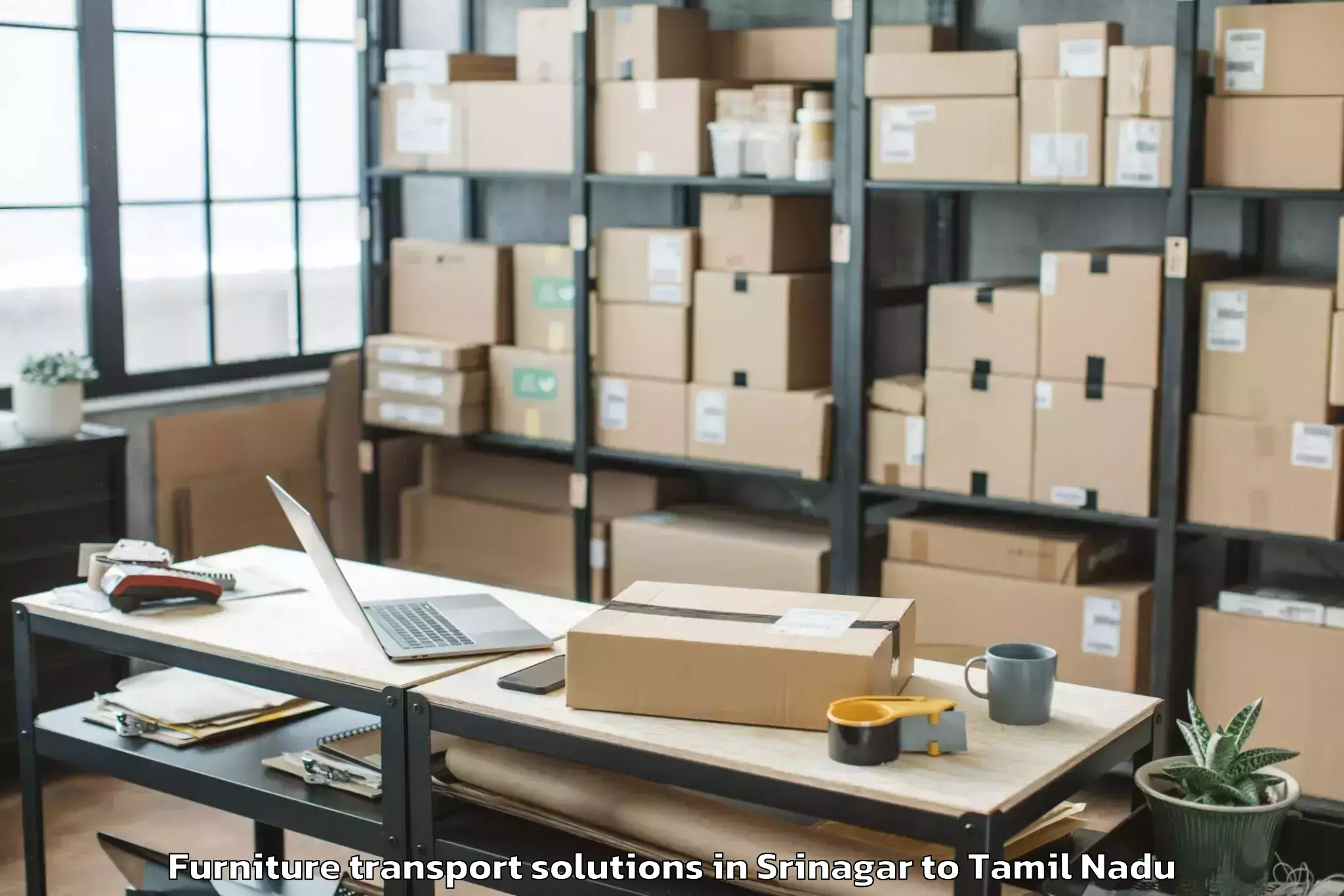 Top Srinagar to Marthandam Furniture Transport Solutions Available